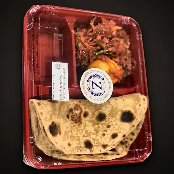Chapathi and egg roast tray